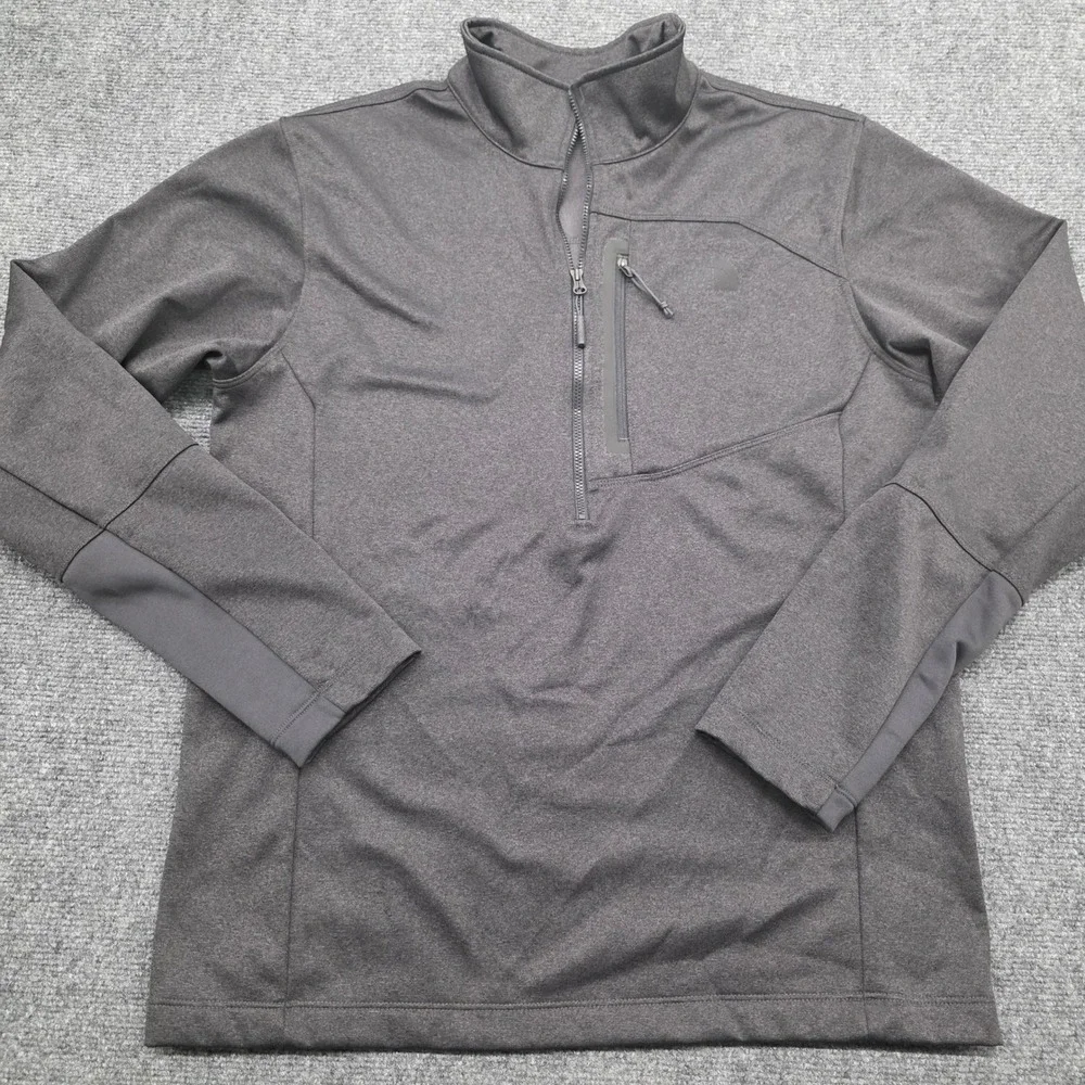 The North Face Mens Gray Quarter Zip Pullover Fleece Lined Jacket Size M
